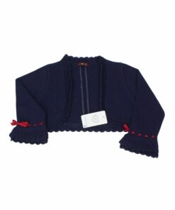Bolero Azul Marinho com Laços Vermelhos