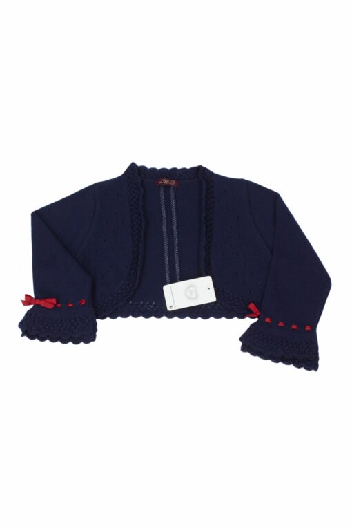 Bolero Azul Marinho com Laços Vermelhos