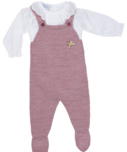 Carmen Taberner Conjunto de Macacão Rosa Seco e Body Branco