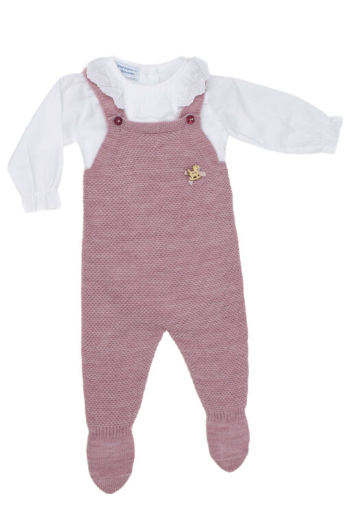 Carmen Taberner Conjunto de Macacão Rosa Seco e Body Branco