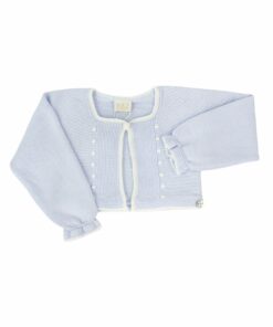 Paz Rodriguez Bolero Azul Celeste com Risca Branca