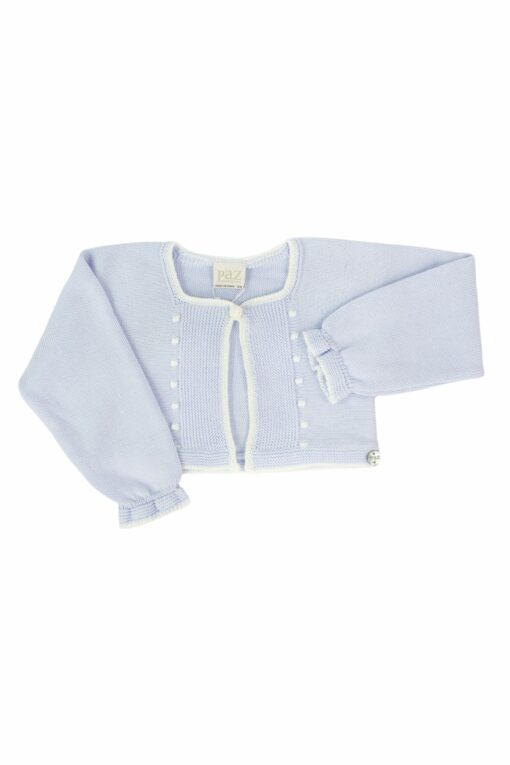 Paz Rodriguez Bolero Azul Celeste com Risca Branca
