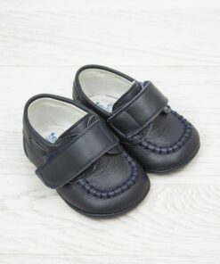 Mocassim de Napa Azul Marinho com Velcro