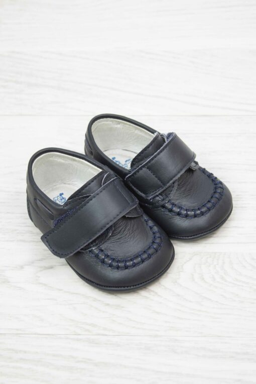 Mocassim de Napa Azul Marinho com Velcro