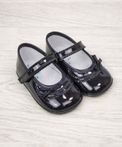 Sapatos de Verniz Azul Marinho com Laço