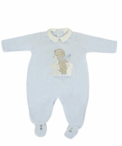 Babygrow Laminado Mighty Love Azul com Ursinhos e Gola