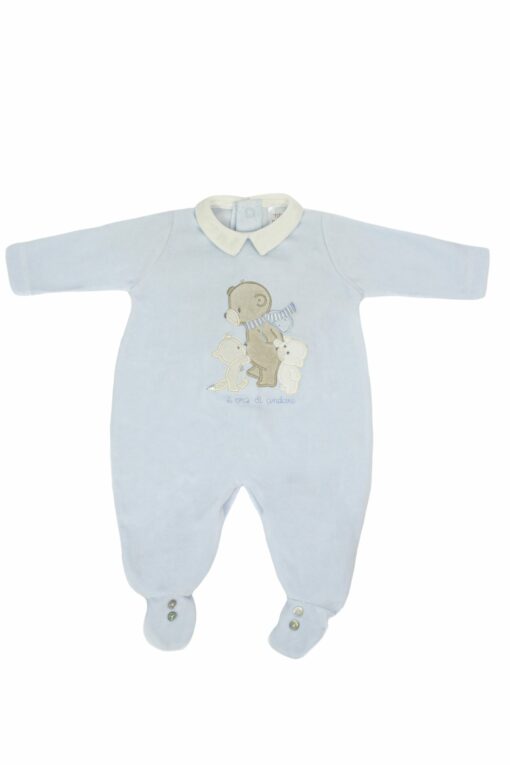 Babygrow Laminado Mighty Love Azul com Ursinhos e Gola