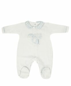 Mighty Love Tema Esquilo Babygrow Canelado Branco e Azul