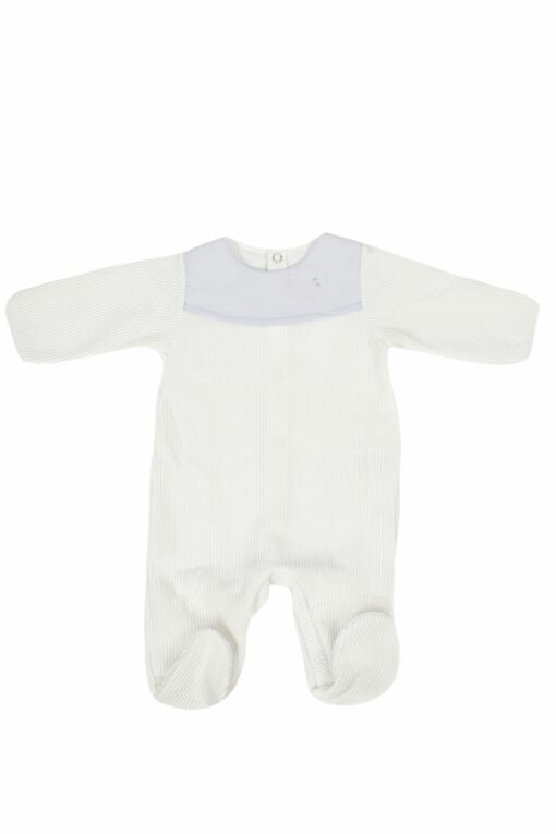 Babygrow Canelado Mighty Love Branco e Azul