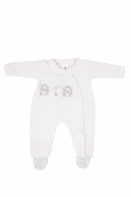 Babygrow Laminado Mighty Love Branco com Casinhas