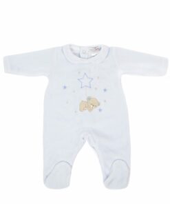 Babygrow Laminado Mighty Love Azul com Ursinho e Estrelinhas
