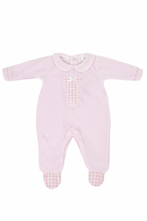 Babygrow Laminado Mighty Love Rosa Bebé com Ursinho