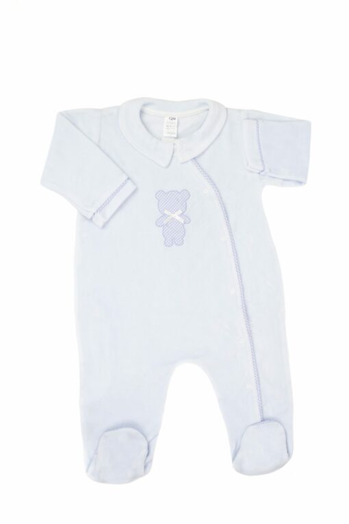 Babygrow Laminado Mighty Love Azul com Ursinho e Gola