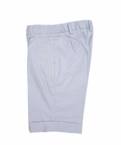 Calção em Tecido Azul Claro e Branco