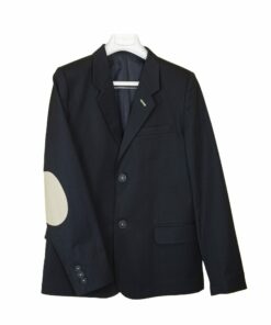 Blazer de Fato Azul Marinho com Cotoveleiras