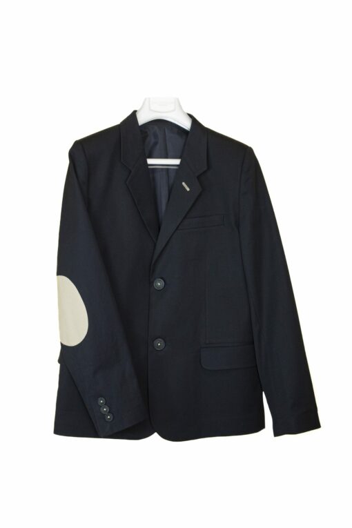 Blazer de Fato Azul Marinho com Cotoveleiras