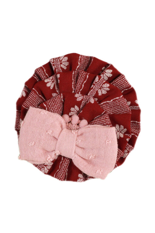Acessório de Cabelo Miranda Bordeaux com Detalhes em Rosa