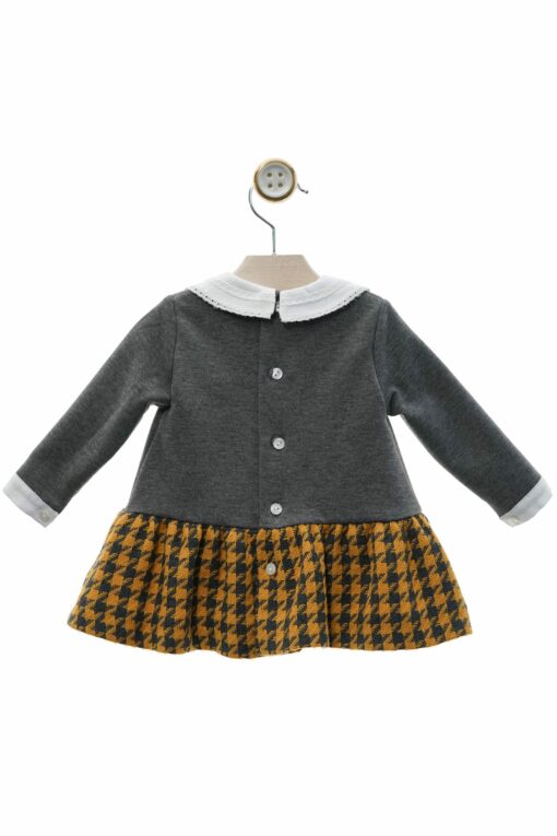 Yoedu Tema Aspen Vestido Combinado em Malha Cinza e Pata de Galo - Image 2