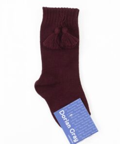 Dorian Gray Meia pelo Joelho Bordeaux com Flecos