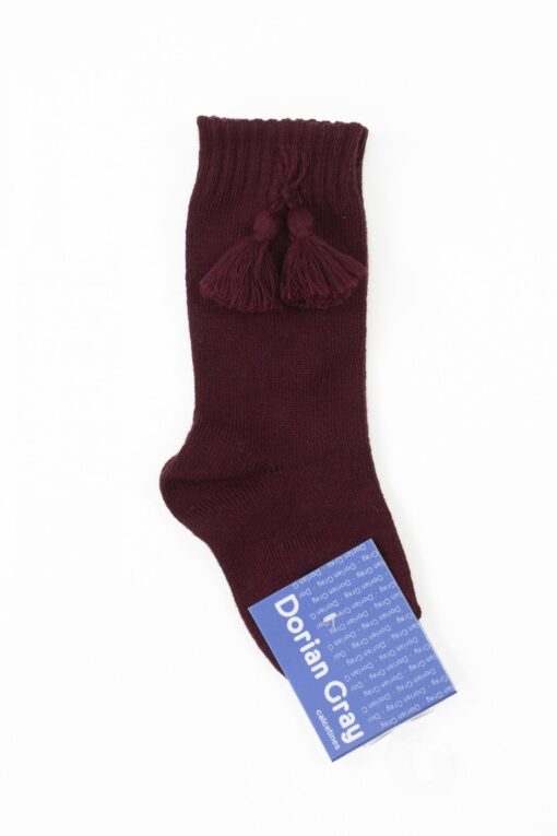 Dorian Gray Meia pelo Joelho Bordeaux com Flecos