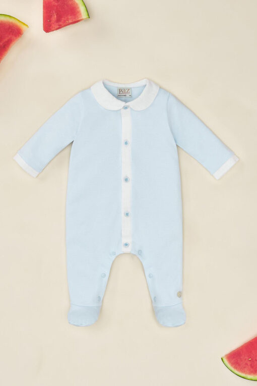 Paz Rodriguez Babygrow Algodão Azul com Gola
