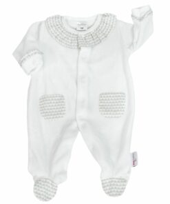 Mighty Love Babygrow Laminado Branco com Gola