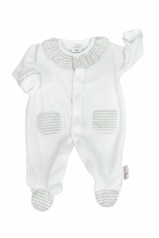Mighty Love Babygrow Laminado Branco com Gola