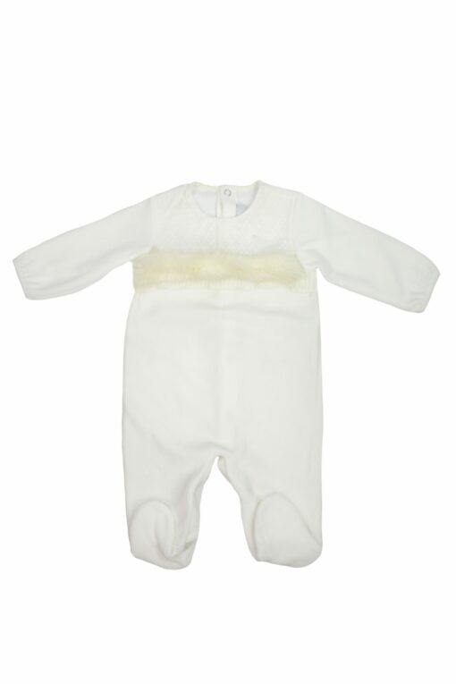 Babygrow Laminado Pérola com Detalhes em Pêlo