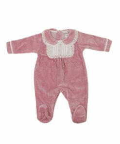Mighty Love Tema Renda Babygrow Laminado Rosa com Peito de Renda