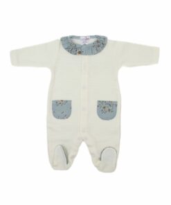 Mighty Love Tema Floral Verde Babygrow Canelado com Gola