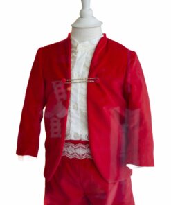 Linha Premium de Natal Conjunto de Veludo Vermelho 3 Peças