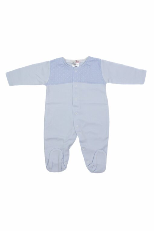 Mighty Love Tema Pintinhas Azul Babygrow Algodão com Abertura à Frente