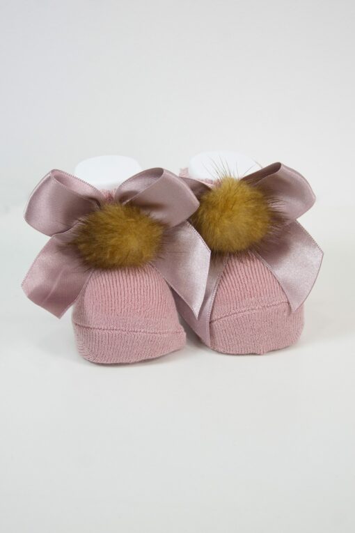 Dorian Patucos Rosa Velho com Laço e Pompom