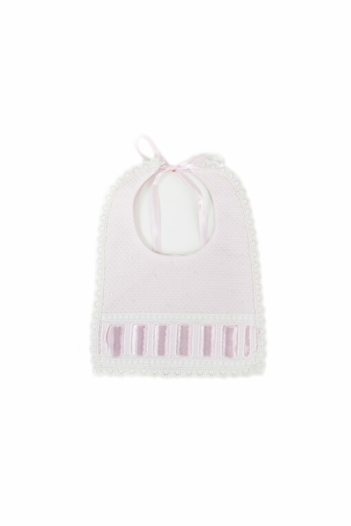 Babete em Pique Rosa com Detalhes em Renda