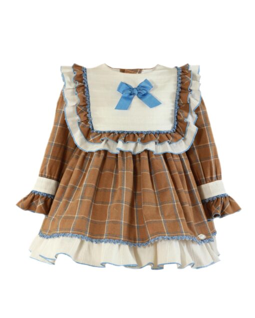 Miranda Tema Castanho Azul | Vestido com Folhos e Detalhes no Peito - Image 2
