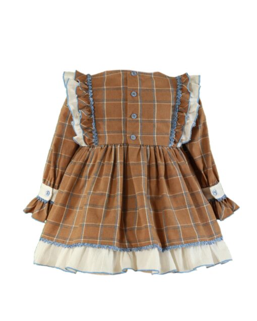 Miranda Tema Castanho Azul | Vestido com Folhos e Detalhes no Peito - Image 3