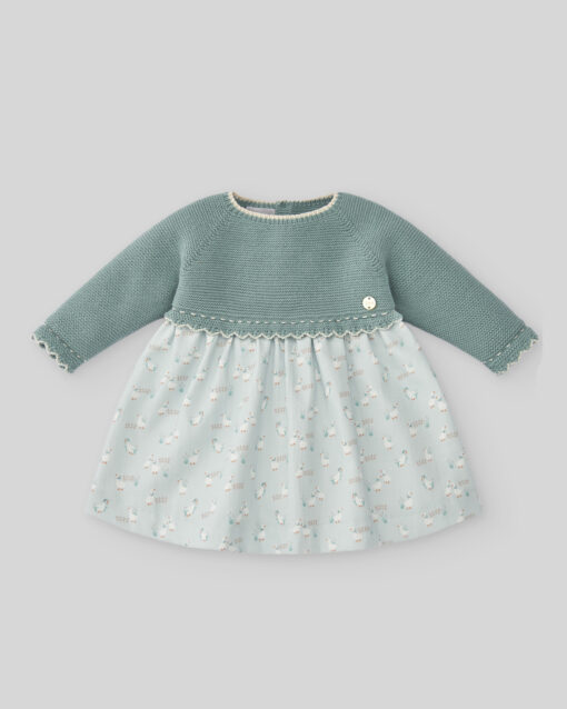 99. Paz Rodriguez Tema Patinhos | Vestido Combinado Verde Água