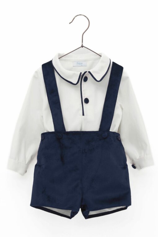 Foque Tema Veludo | Conjunto de Calção Azul Marinho e Blusa Bege - Image 2