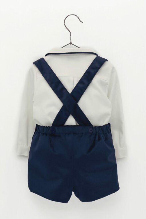 Foque Tema Veludo | Conjunto de Calção Azul Marinho e Blusa Bege - Image 3