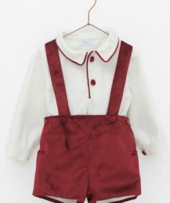 Foque Tema Veludo | Conjunto de Calção Bordeaux e Blusa Bege