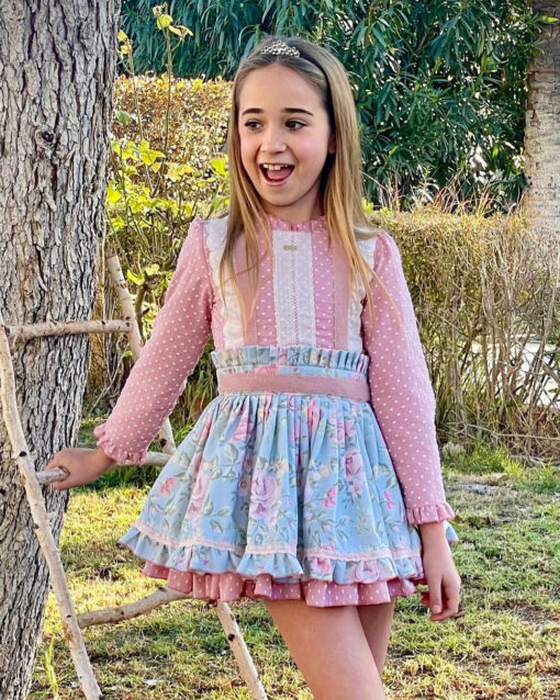La Amapola | Vestido Rosa Florido Cintura Descida