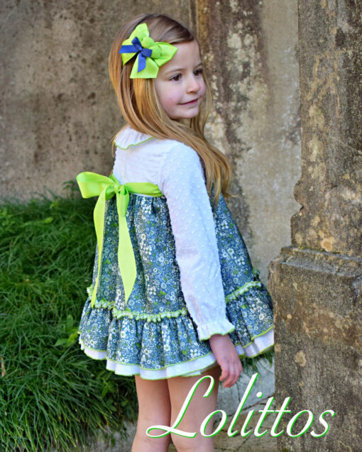 Lolittos Tema Oasis | Vestido Verde e Azul Florido - Image 3
