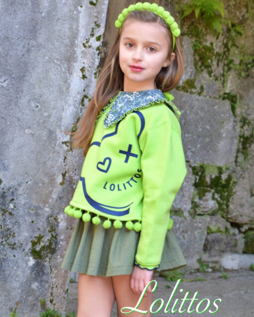 Lolittos Tema Oasis | Conjunto de Saia e Camisola de Gola Removível