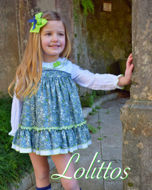 Lolittos Tema Oasis | Vestido Verde e Azul Florido - Image 2