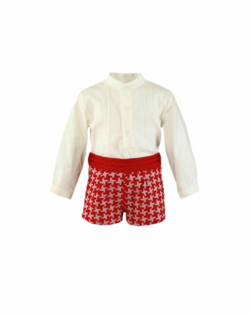 Miranda Tema Vermelho Cruz | Conjunto de Calção e Camisa