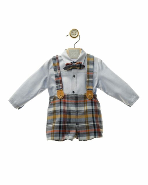 Yoedu Tema Janeiro Conjunto de Calção Xadrez , Camisa e Suspensórios ( sem laço) - Image 2