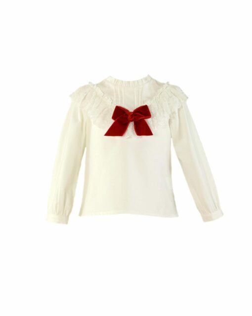 Miranda Tema Vermelho Cruz | Conjunto de Calção e Blusa com Laço - Image 3