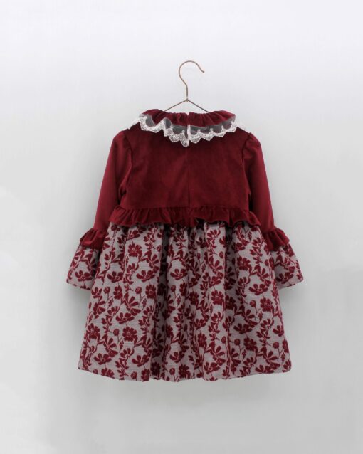 Foque Tema Veludo Bordeaux | Vestido combinado em Veludo com Gola - Image 2