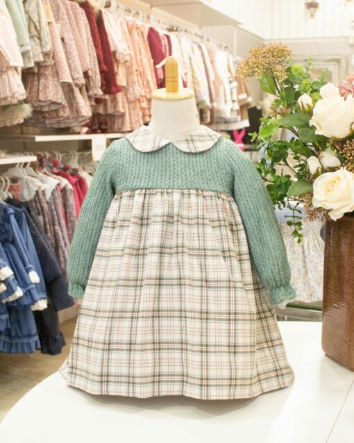 Lor Miral Tema Verde Axadrezado | Vestido com Gola