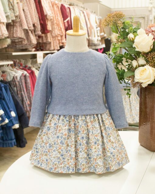 Anavig Tema Azul Florido | Vestido Combinado